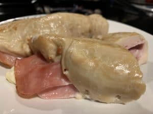 Keto Baked Chicken Stuffed with Ham and Cheese