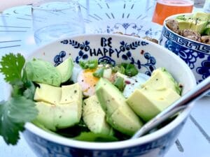 avocado, egg and green onion are great sources of fiber
