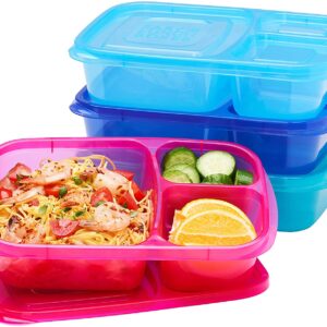 pink and blue compartment lunch containers