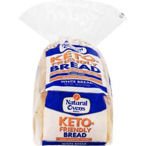 one loaf of keto bread in a plastic bag