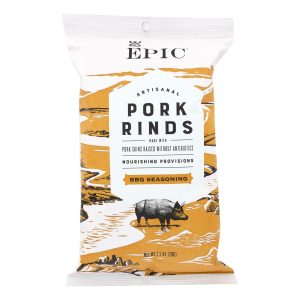 bag of Epic bbq flavored pork rinds