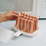 uncooked bacon on Makin Bacon cooker
