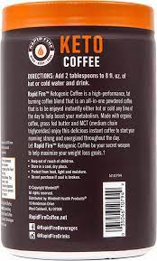 back label of keto coffee mix